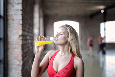 woman having an energy drink