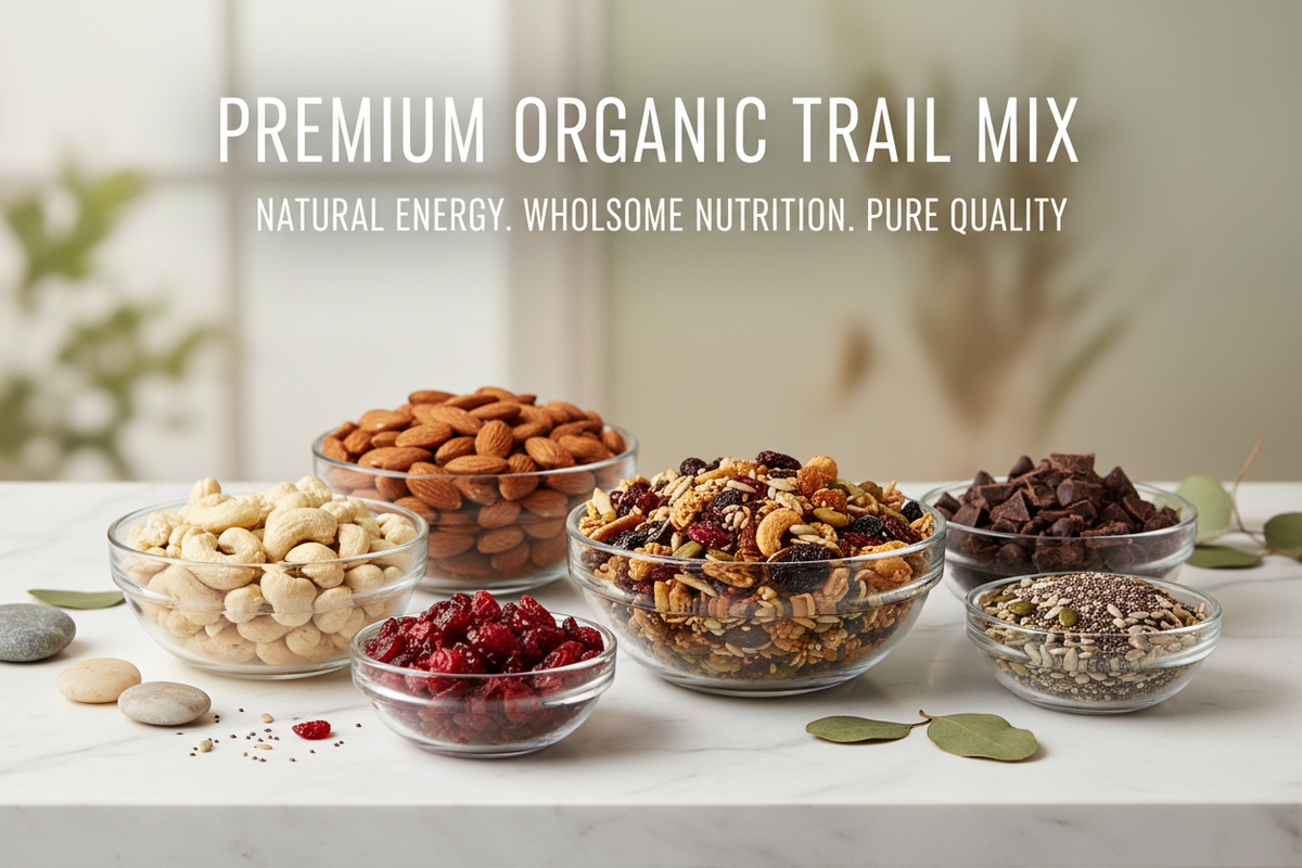 Organic Trail Mix | Nuts, Dried Fruit & Energy Snacks - Cozy Farm ...