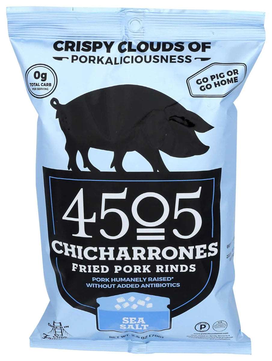 4505 Chicharrones Sea Salt, 2.5 Oz. Pack of 12 - Cozy Farm