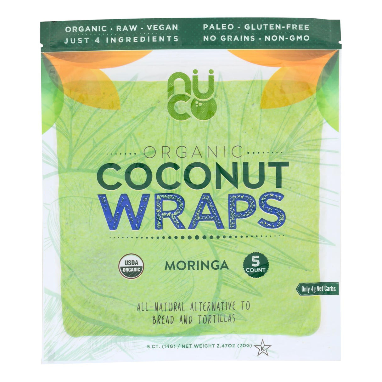 Nuco Organic Coconut Wraps - 2.47 Oz, Case of 12 - Cozy Farm