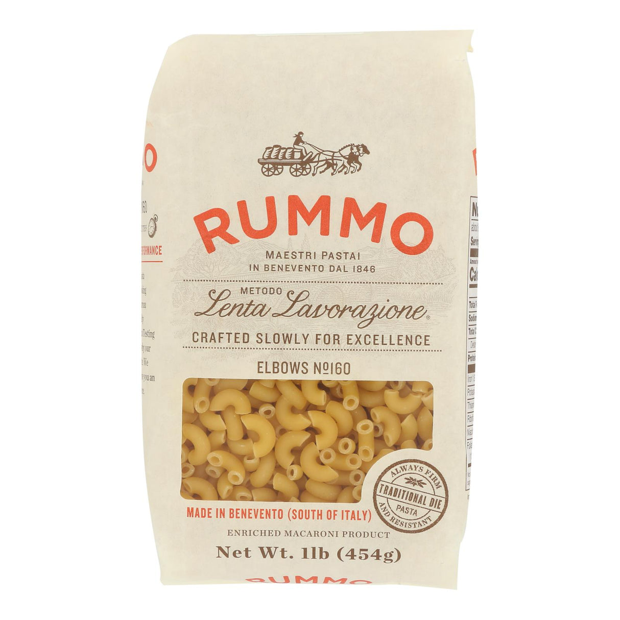 Rummo Pasta Elbows - 1 Lb - Case of 12 - Cozy Farm