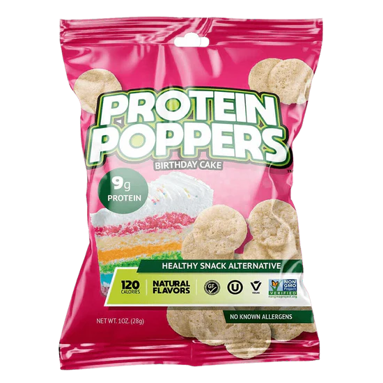 Protein Poppers - Birthday Cake Flavor - 1 Oz - Case of 60 - Cozy Farm