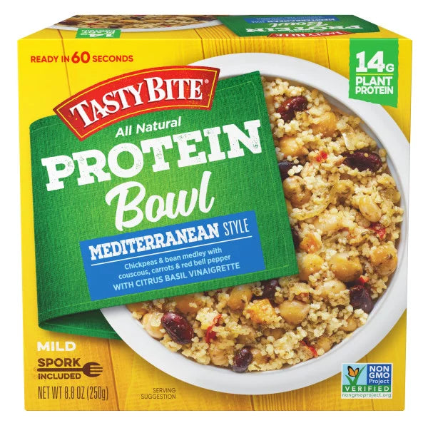 Tasty Bite Bowl Plant-Based Mediterranean Style Protein - 8.8 Oz, Pack of 6 - Cozy Farm