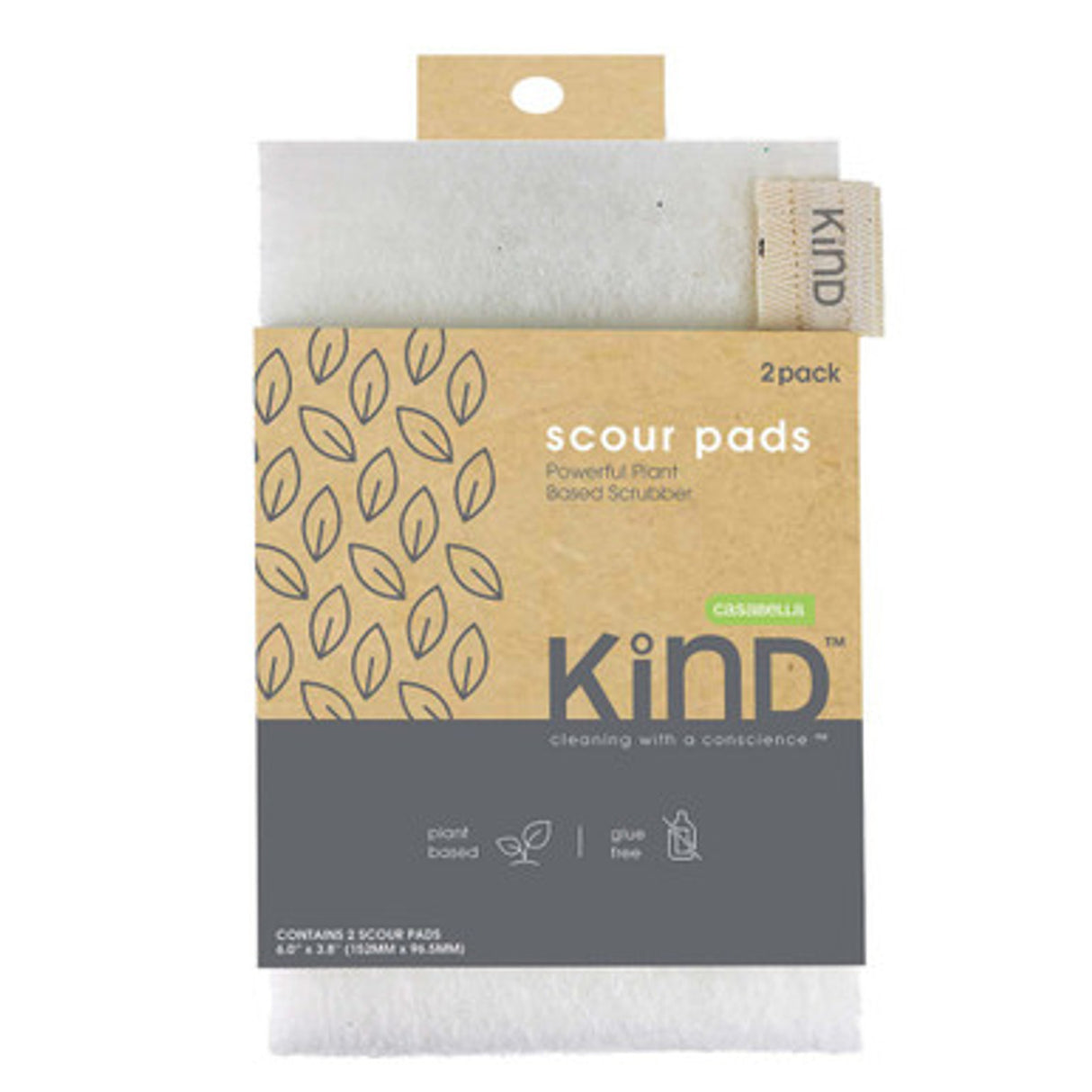 Casabella Plant-Based Kind Scour Pads - 2 Ct/Pack, Case of 12 - Cozy Farm
