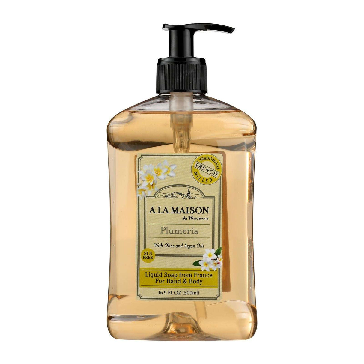 A La Maison French Liquid Soap Plumeria, 16.9 Fl Oz - Cozy Farm