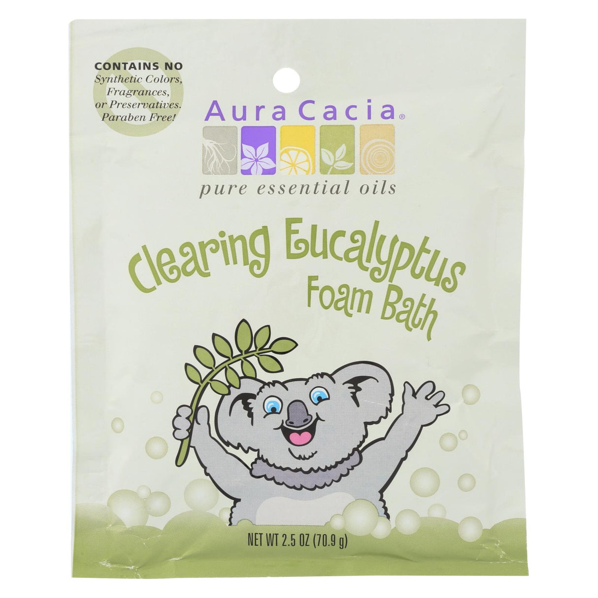 Aura Cacia Clearing Foam Bath, Eucalyptus - 2.5 Oz (Pack of 6) - Cozy Farm
