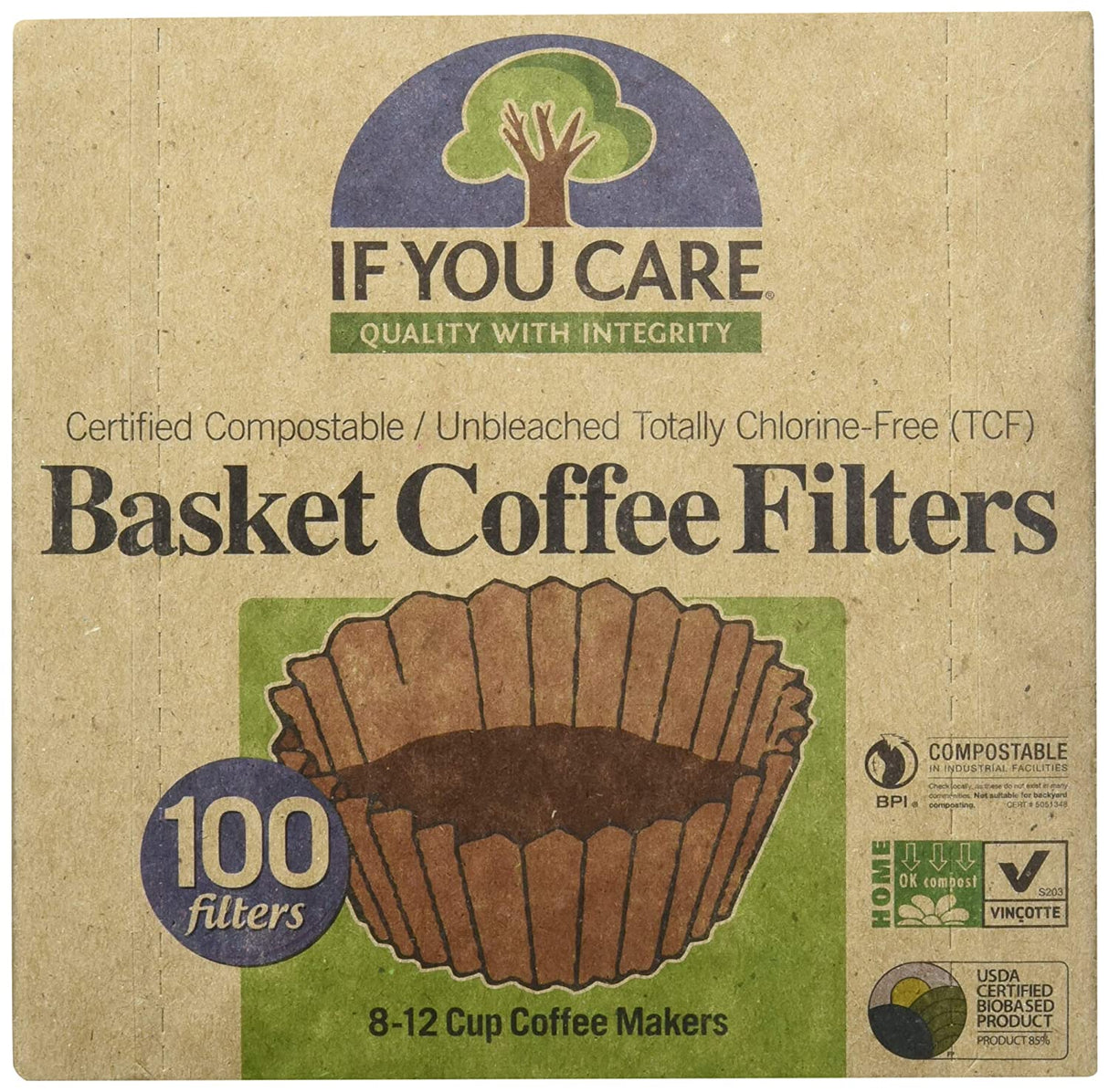 If You Care - Dsp Coffee Fltr 8 In Bskt - Pack of 36-100 Ct