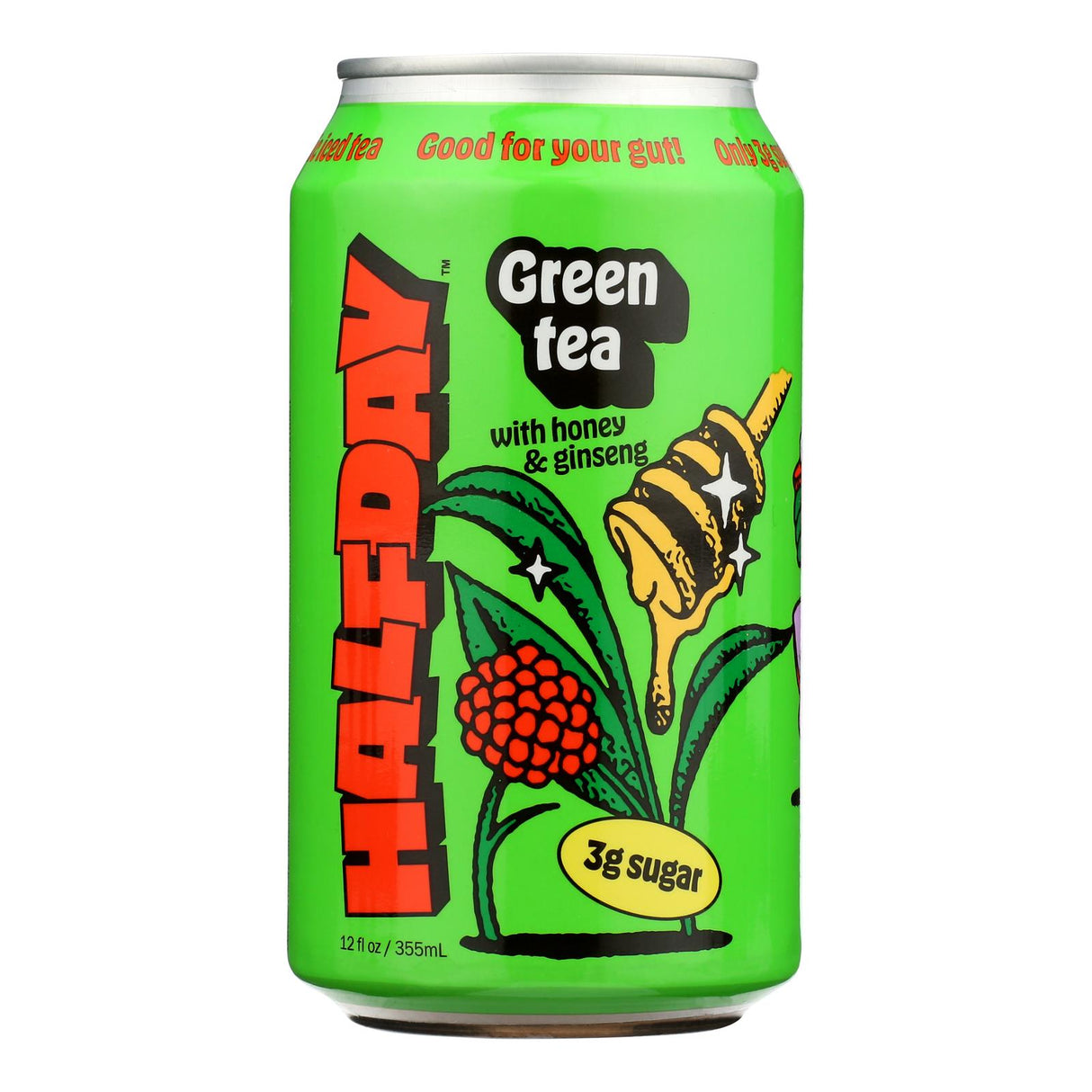 Green Tea Honey Ginseng with Temperature Regulation: Halfday Tonic (12 Oz, Pack of 12) - Cozy Farm