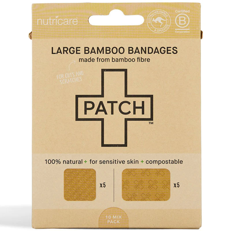 Patch Natural Bamboo Large Bandages - 50 Ct (Case of 5) - Cozy Farm