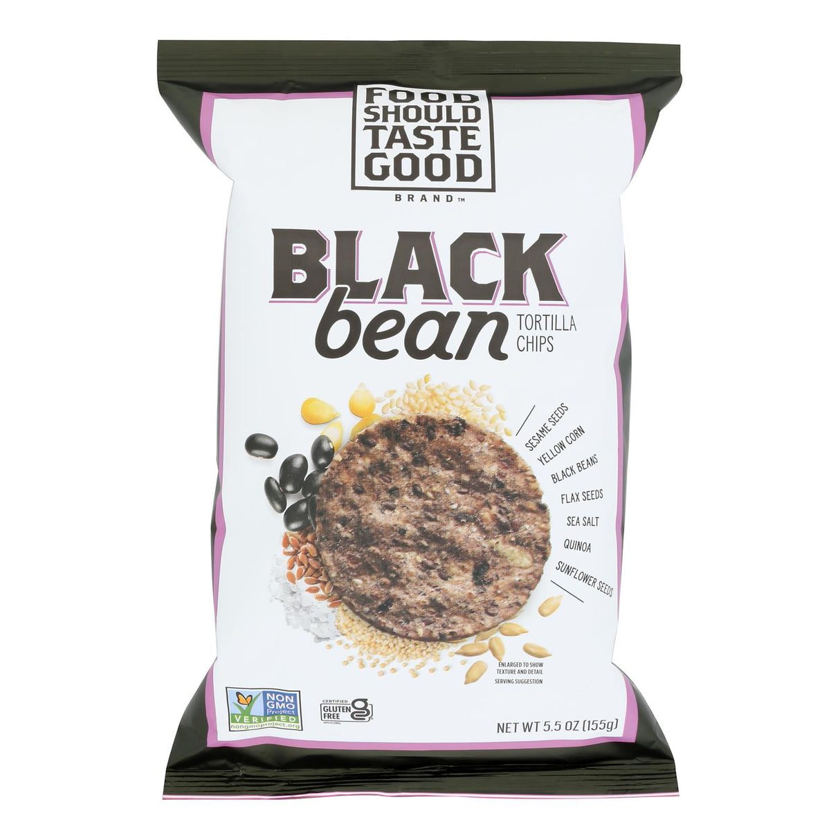 Food Should Taste Good Multigrain Bean Chips - Black Bean, 12 Pack x 5.5 Oz - Cozy Farm
