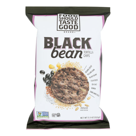 Food Should Taste Good Multigrain Bean Chips - Black Bean, 12 Pack x 5.5 Oz - Cozy Farm 