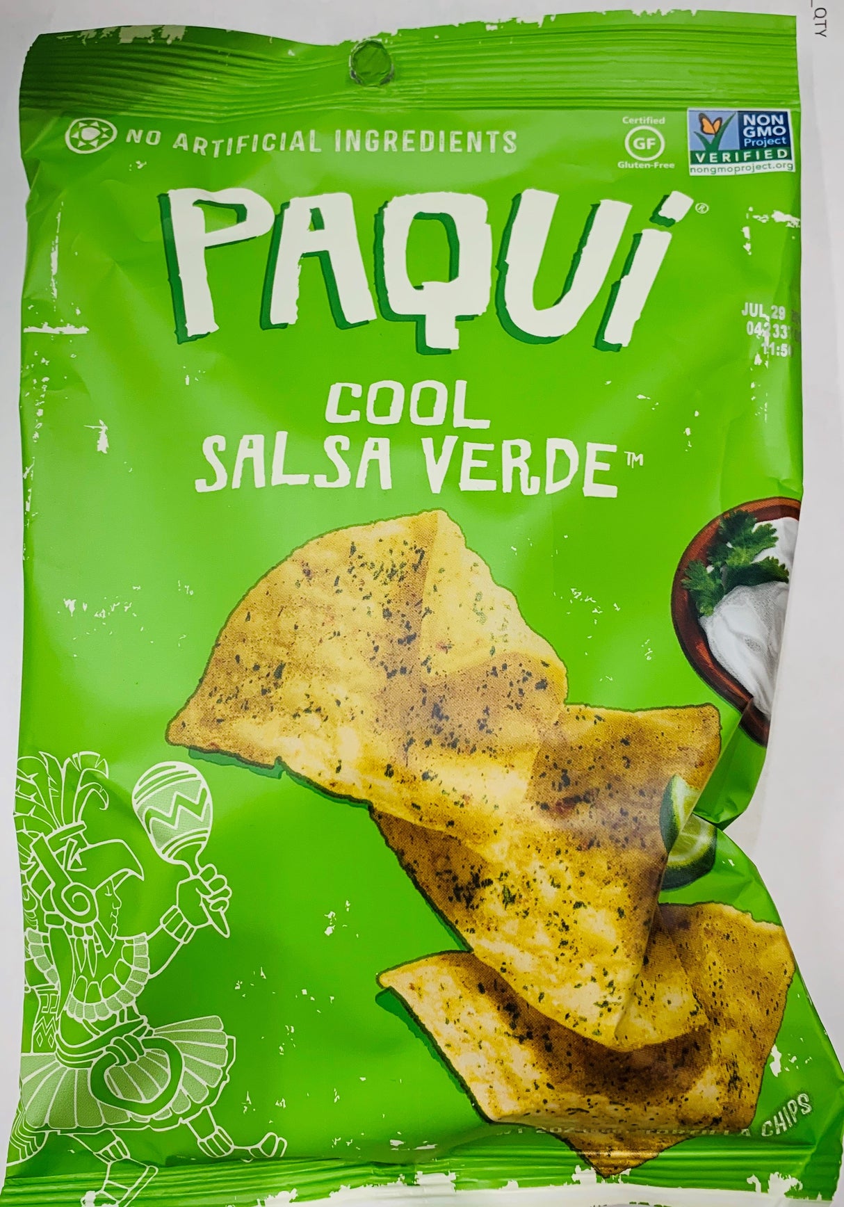 Paqui Zesty Salsa Verde Tortilla Chips - 2 Oz, Pack of 6 - Cozy Farm