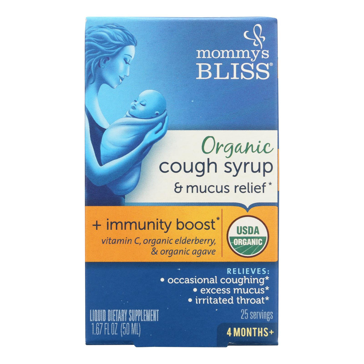 Mommy's Bliss Cold and Flu Gentle Relief Syrup for Babies - 1.67 Fl Oz - Cozy Farm