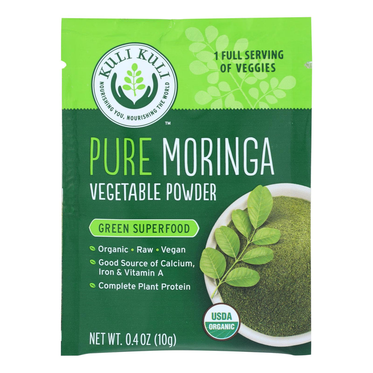 Kuli Pure Moringa Vegetable Powder - 20 x 0.4 Oz. Packs - Cozy Farm