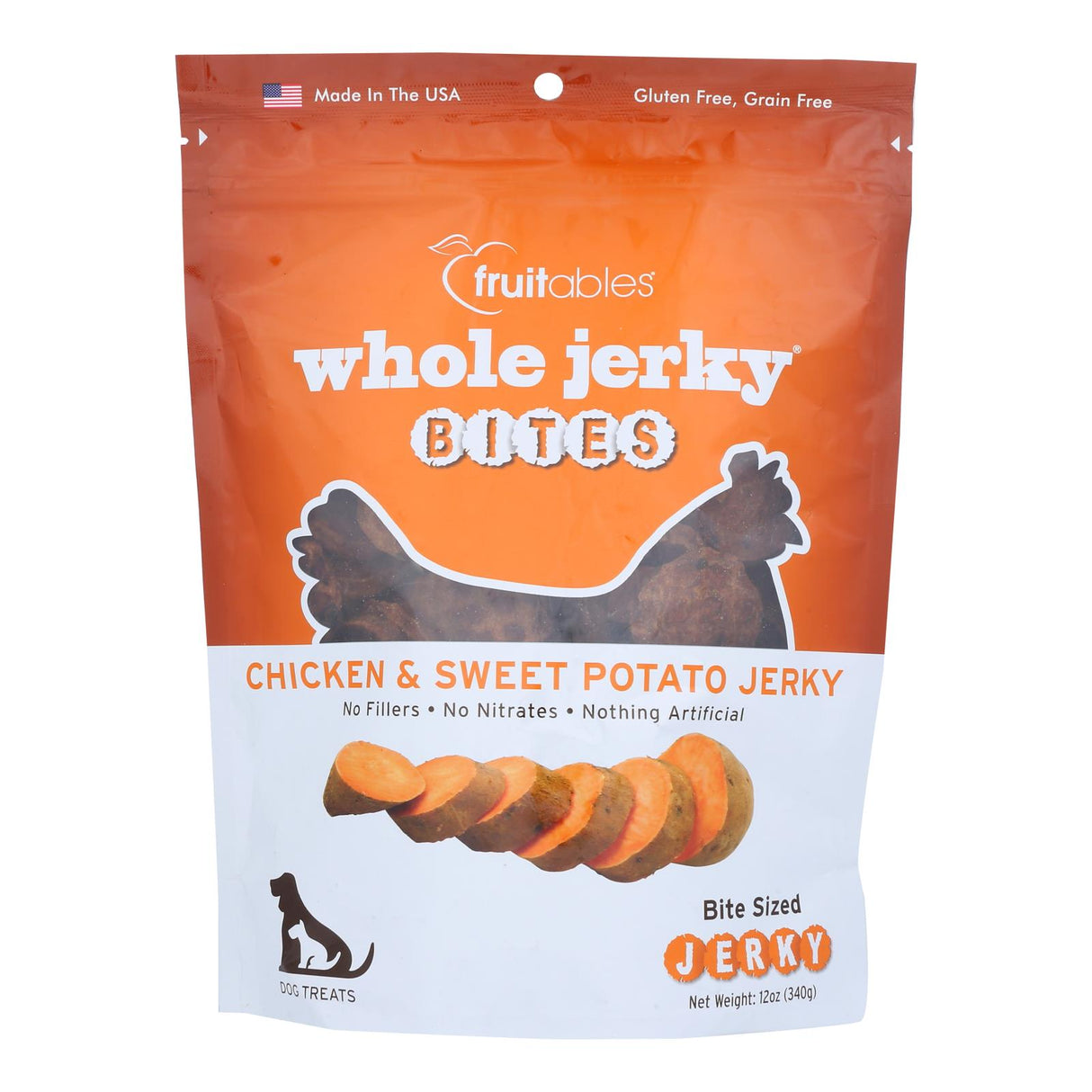 Fruitables Chicken & Potato Jerky Dog Treats - Case of 6, 12 oz. Bags - Cozy Farm
