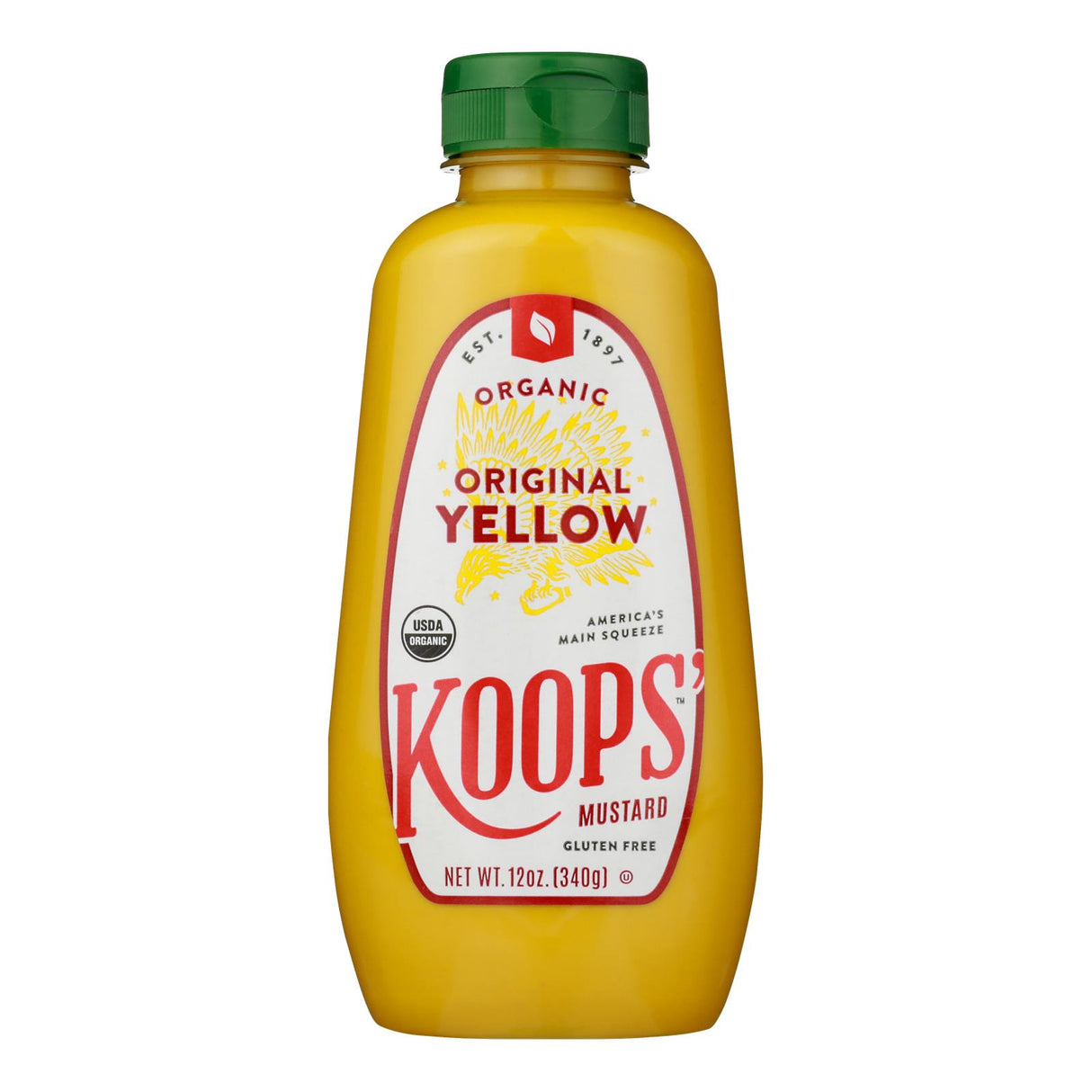 Koops Organic Yellow Mustard Gluten Free 12 Oz Pack of 12 - Cozy Farm