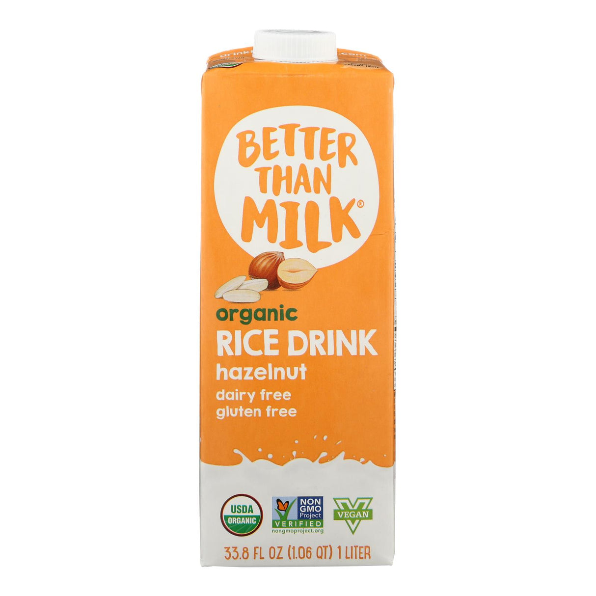 Better Than Milk Rice Hazelnut Milk - 33.8 Fz - Plant Based, Dairy-Free (Case of 6) - Cozy Farm