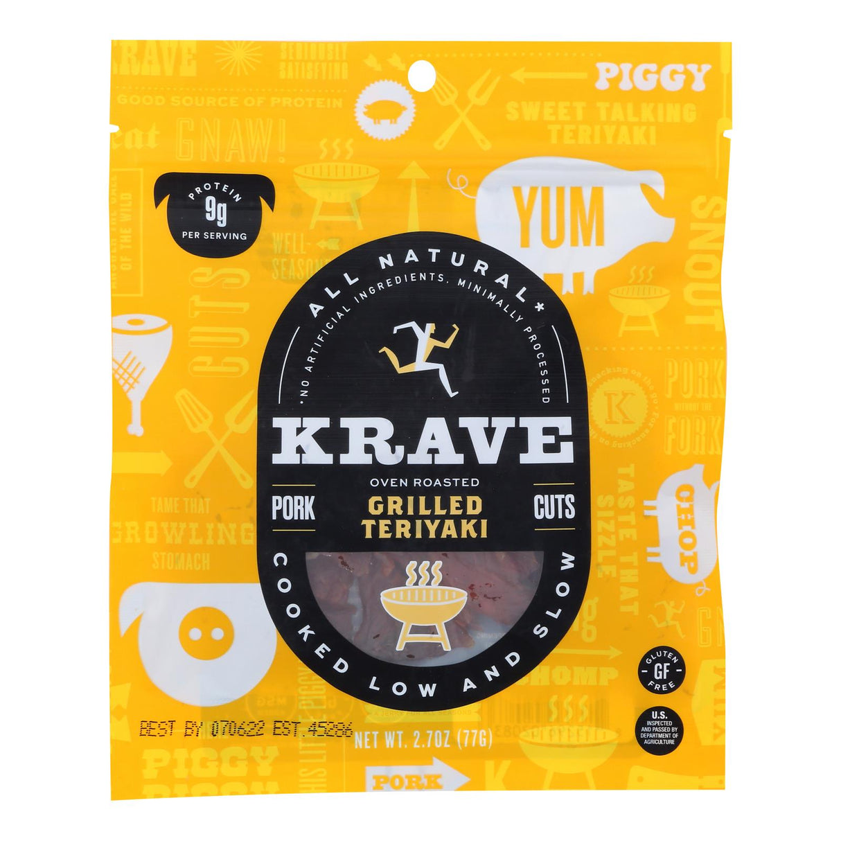 Krave Grilled Sweet Teriyaki Pork Jerky - 8 Pack - 2.7 Oz Each - Cozy Farm