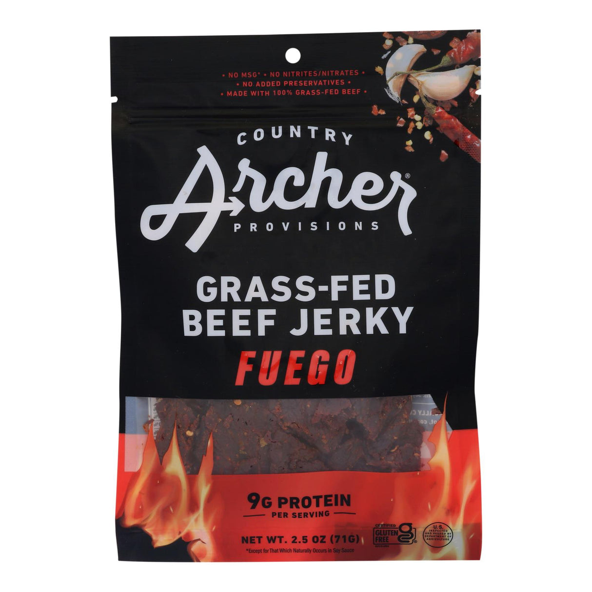 Country Archer Beef Crushd Red Pepper Jerky Bites - 2.5 Oz Each (Case of 12) - Cozy Farm