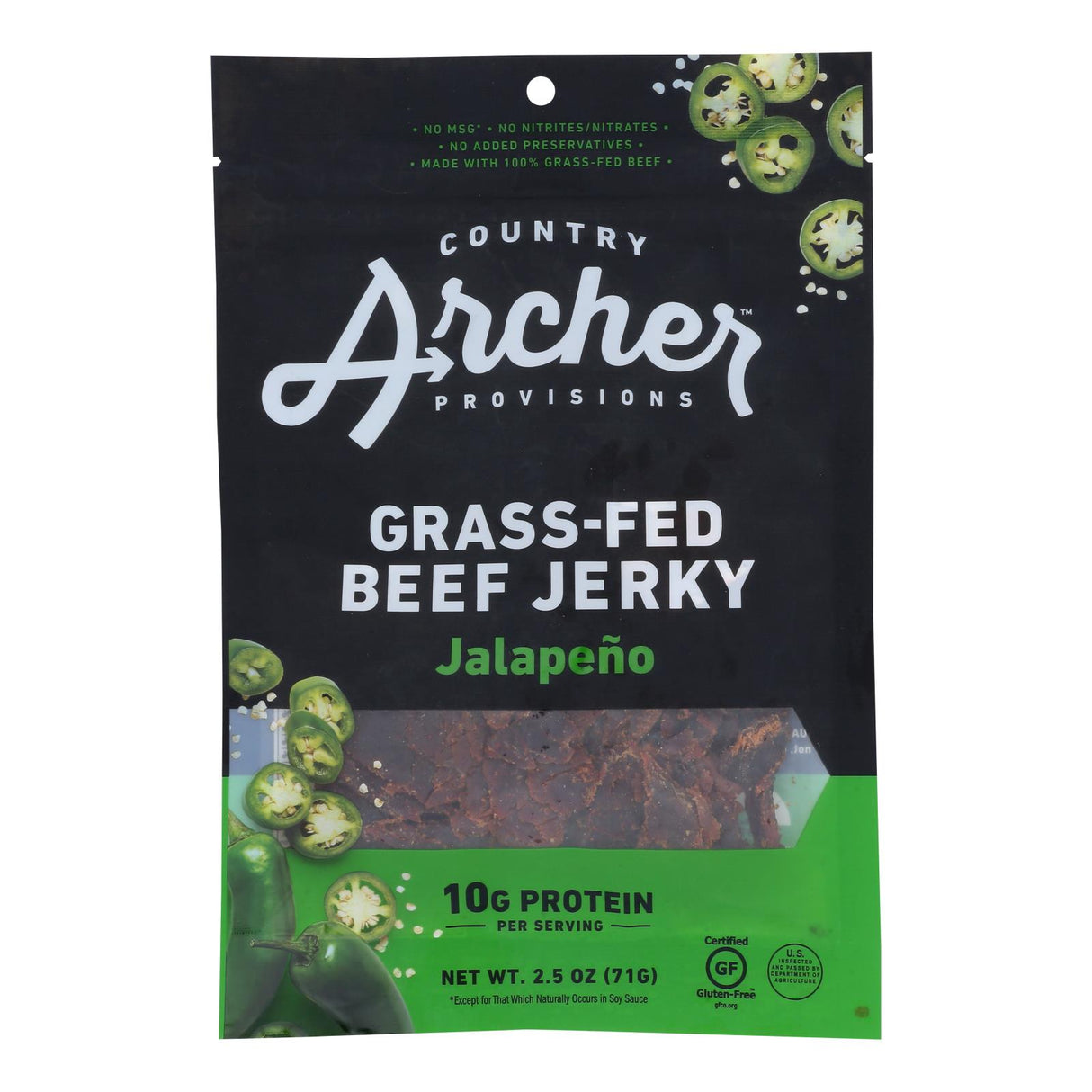 Country Archer Sweet Jalapeno Beef Jerky, 2.5 Oz., Case of 12 - Cozy Farm