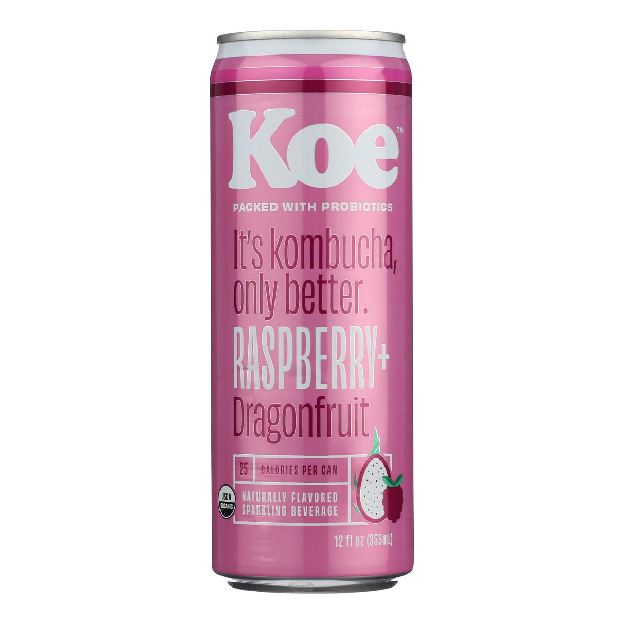 Koe Raspberry Dragonfruit Kombucha - 12 FZ Pack - Cozy Farm