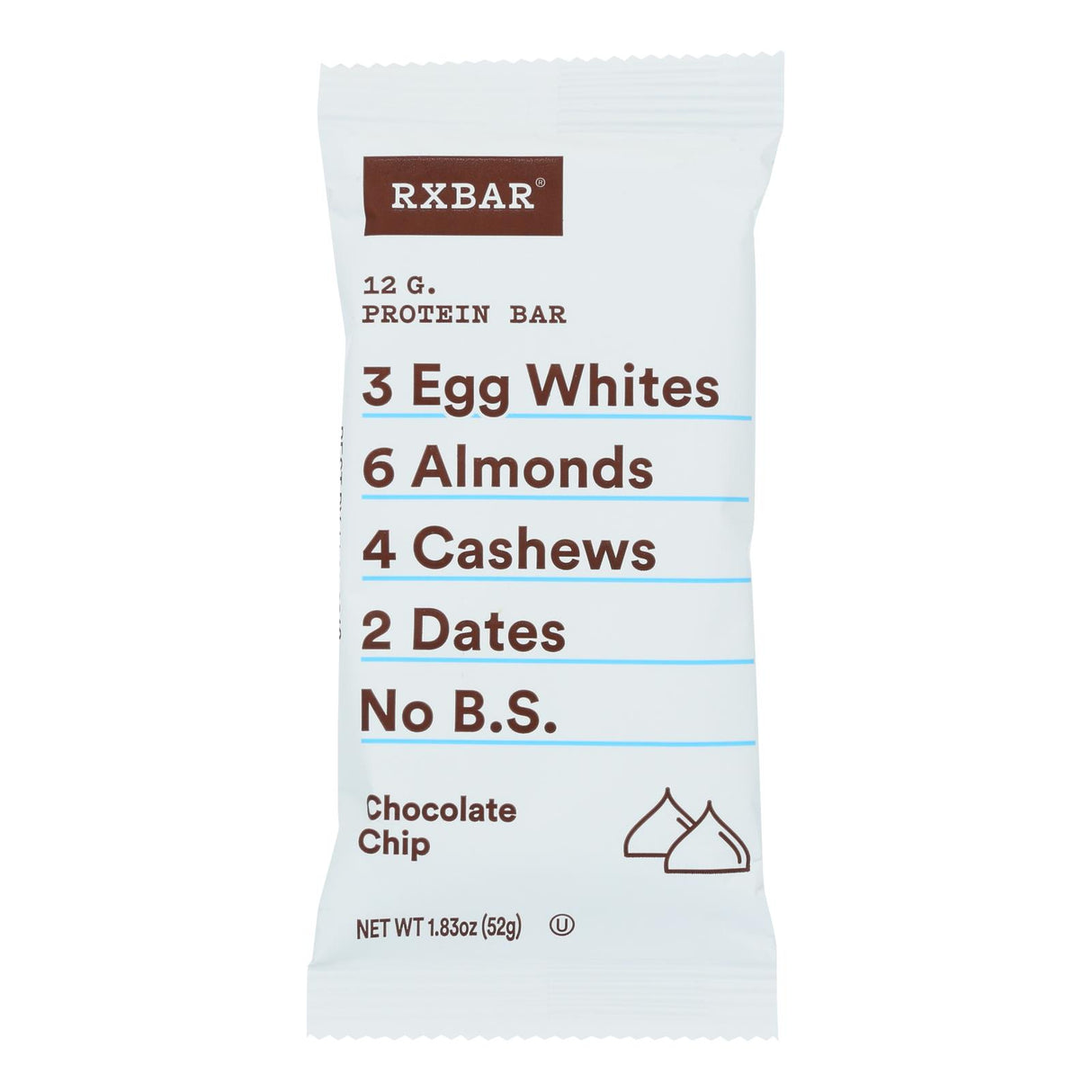 Rx Bar Protein Bar, Chocolate Chip, 1.83 oz., Case of 12 - Cozy Farm