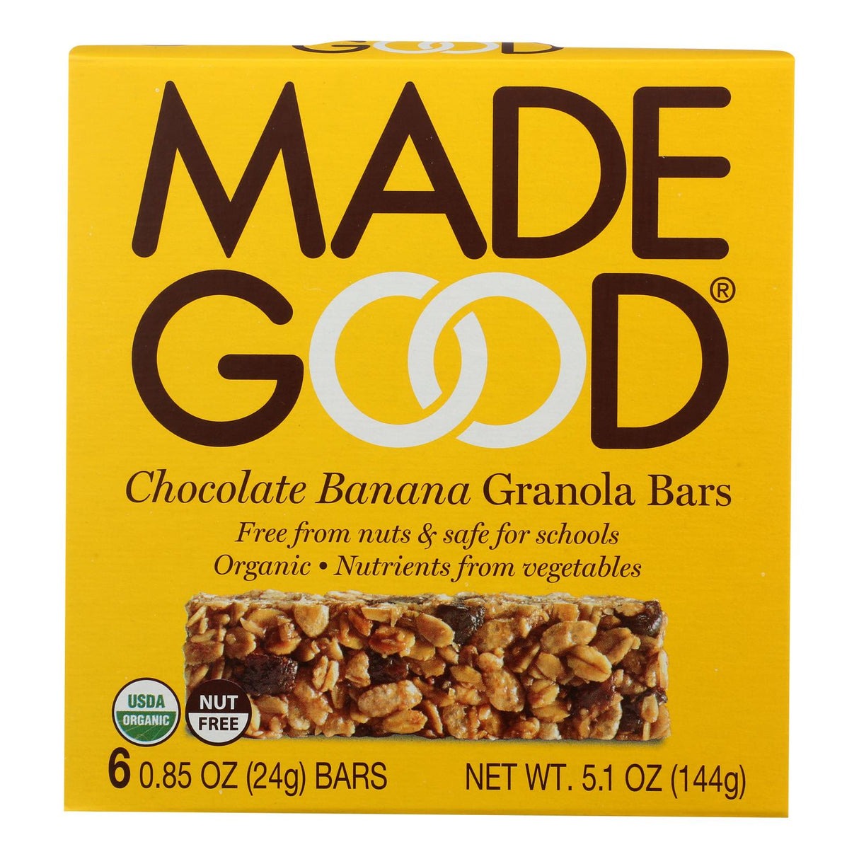 Made Good Chocolate Banana Granola Bars - Case of 6 - 5 Oz. Each - Cozy Farm