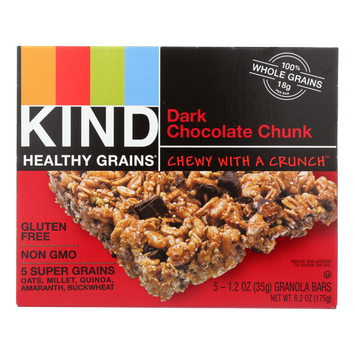 Kind Granola Bar Healthy Grains Dark Chocolate Chunk - 5/1.2 Oz - Case of 8 - Cozy Farm