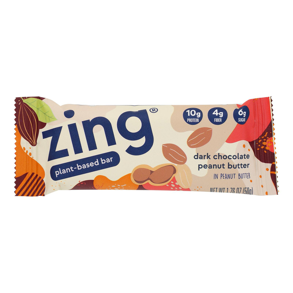 Zing Bars Chocolate Peanut Butter Nutrition Bar, 1.76 Oz Bars, 12 Count Case - Cozy Farm