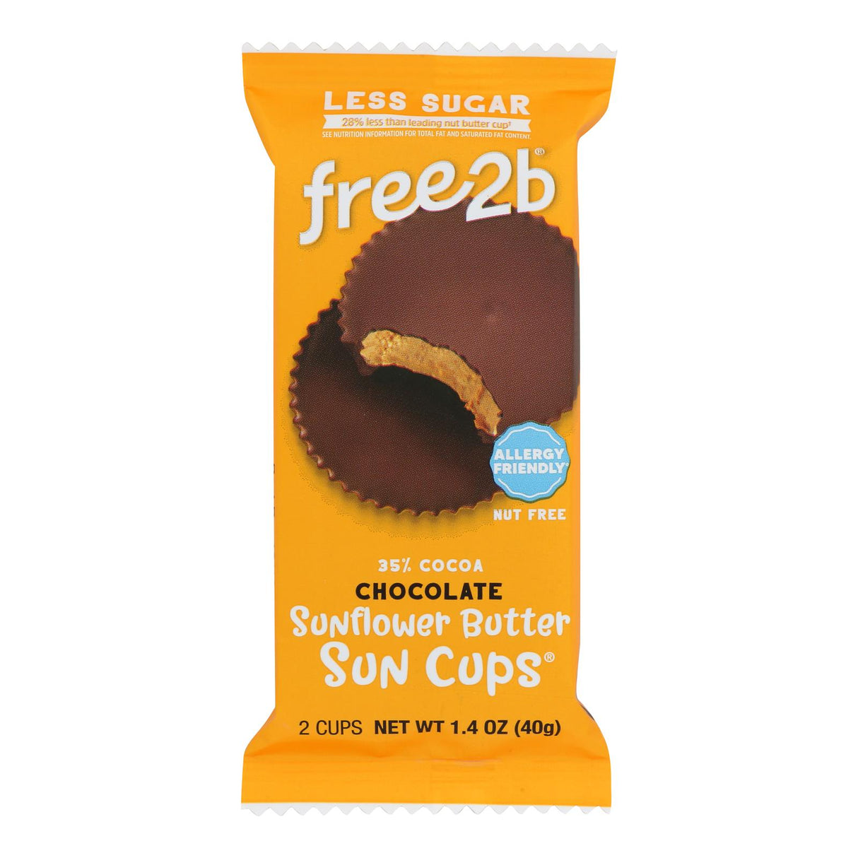 Free 2 B Sun Cups Rice Chocolate Case, 12 Pack - 1.4 Oz - Cozy Farm