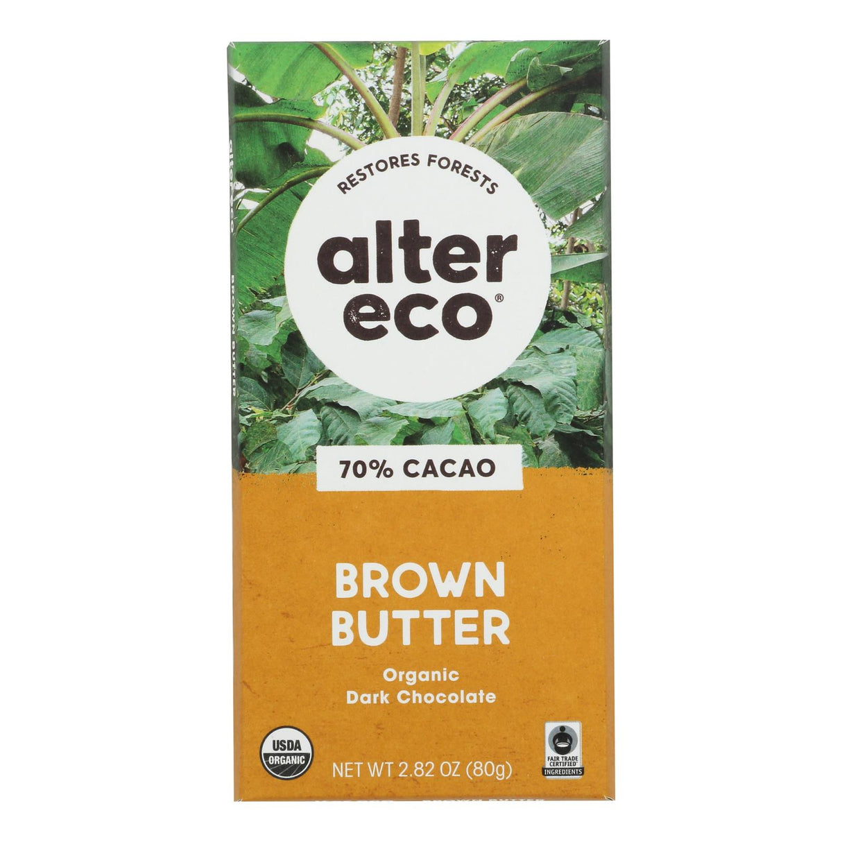 Alter Eco Americas Dark Chocolate, Organic Salted Brown Butter, 2.82 Oz Bar - Case of 12 - Cozy Farm