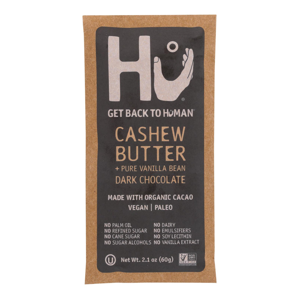 HU Dark Chocolate Bar Cashew Butter Vanilla, 2.1 Oz, Case of 12 - Cozy Farm