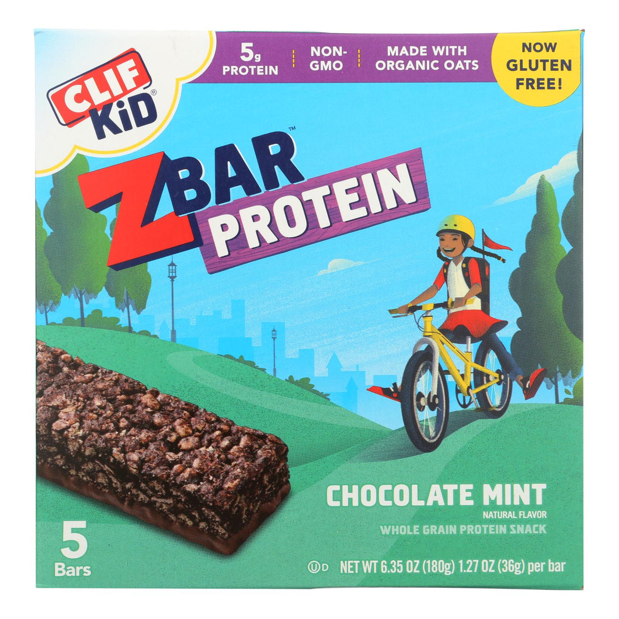 Clif Kid Zbar Organic Protein Bar - Chocolate Mint, 6-Pack (1.27 Oz. Each) - Cozy Farm