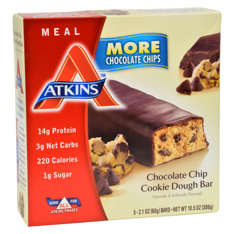 Atkins Advantage Chocolate Chip Cookie Dough Protein Bars - 5 Pack - Cozy Farm 