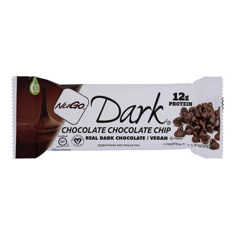 Nugo Nutrition Dark Chocolate Chocolate Chip Bar, 50g, Case of 12 - Cozy Farm 