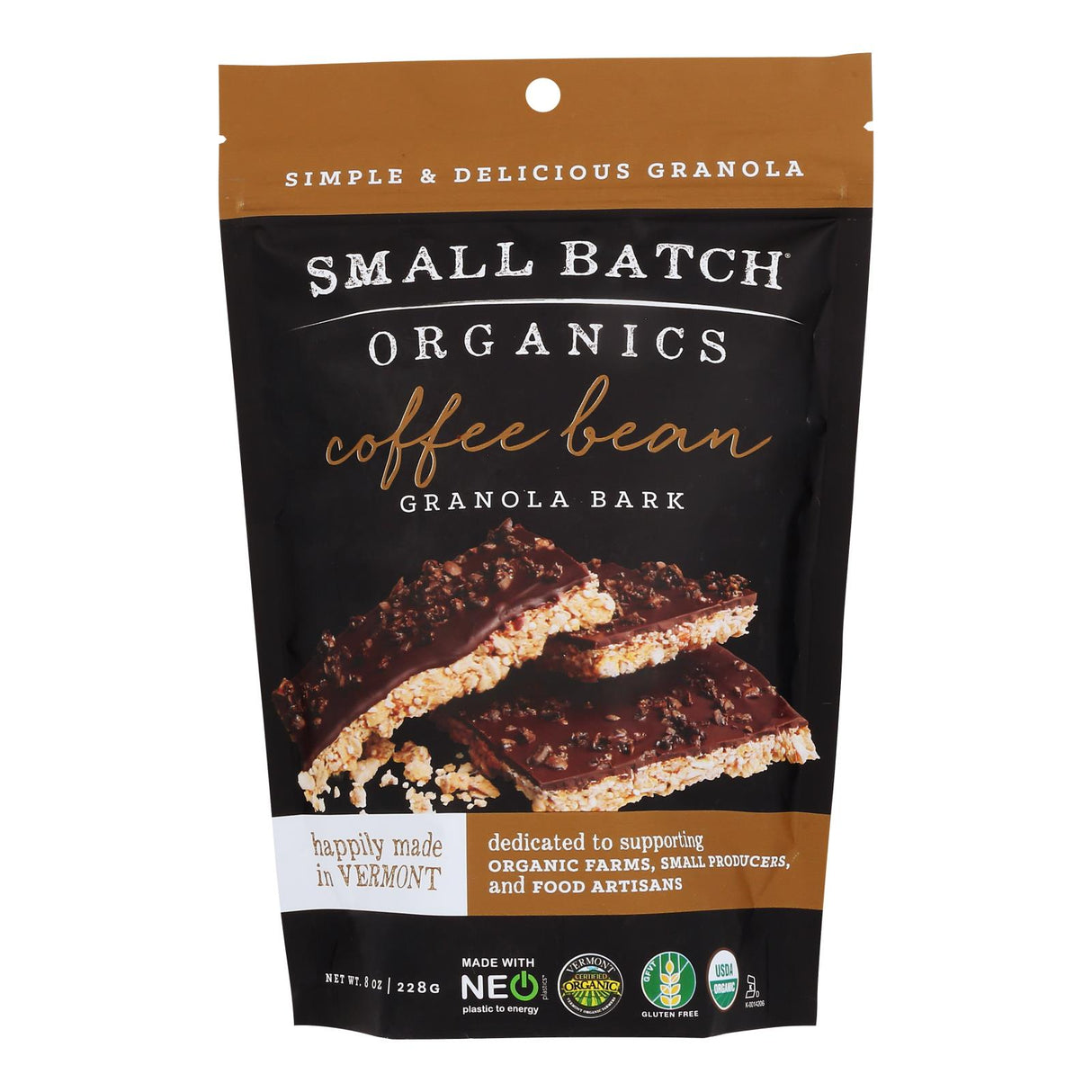 Small Batch Organics Coffee Bean Granola Bark - 8 Oz (Case of 6) - Cozy Farm