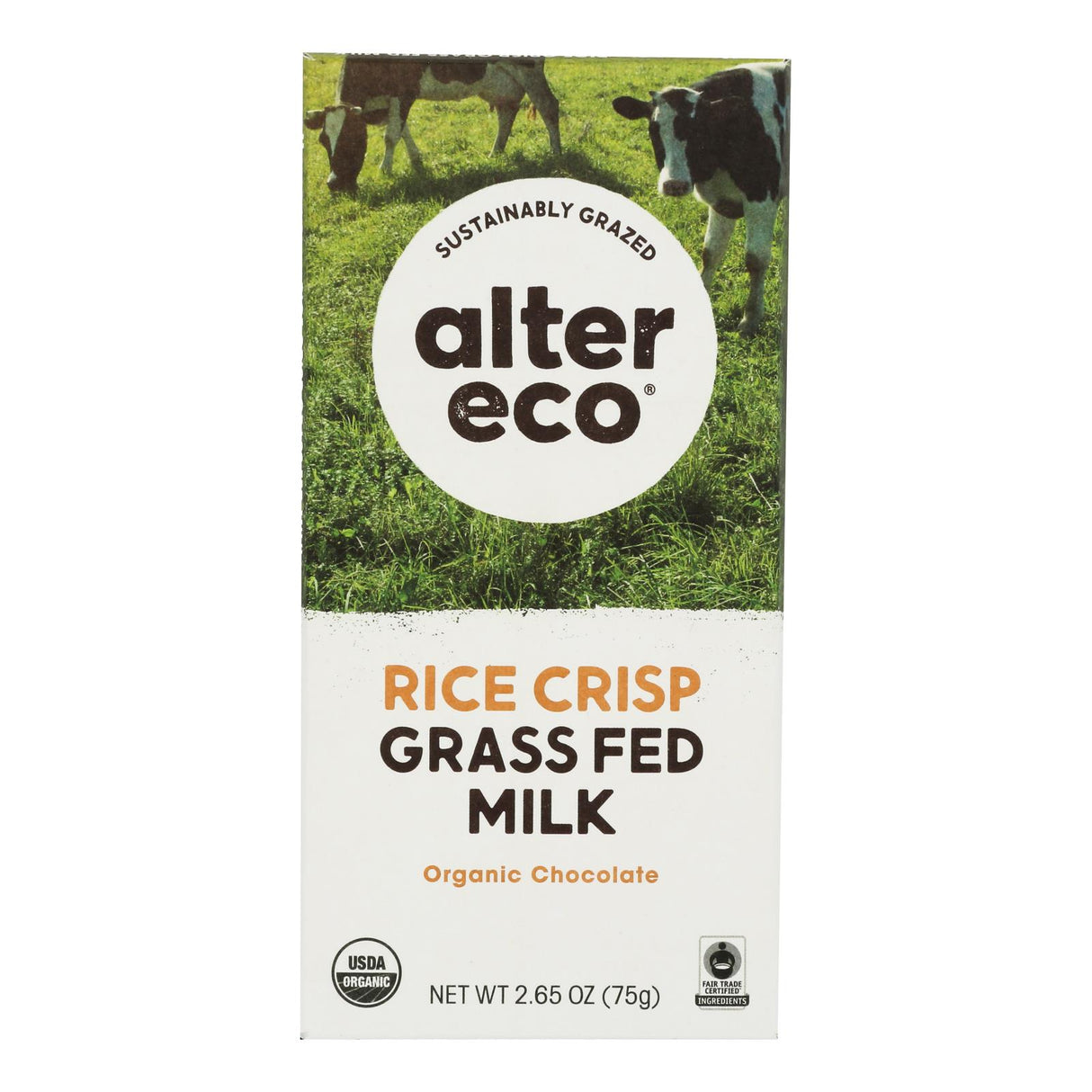 Alter Eco Organic Rice Crunch Chocolate Bar - 2.65 Oz (Pack of 12) - Cozy Farm