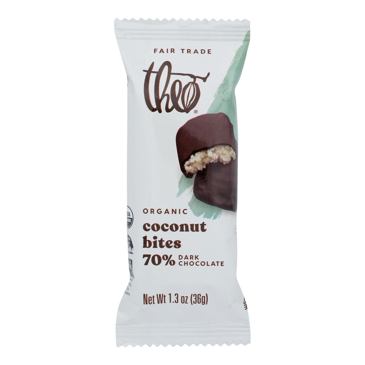 Theo Chocolate Dark Chocolate Classic Coconut Bites - 12 Pack - 1.3 Oz - Cozy Farm