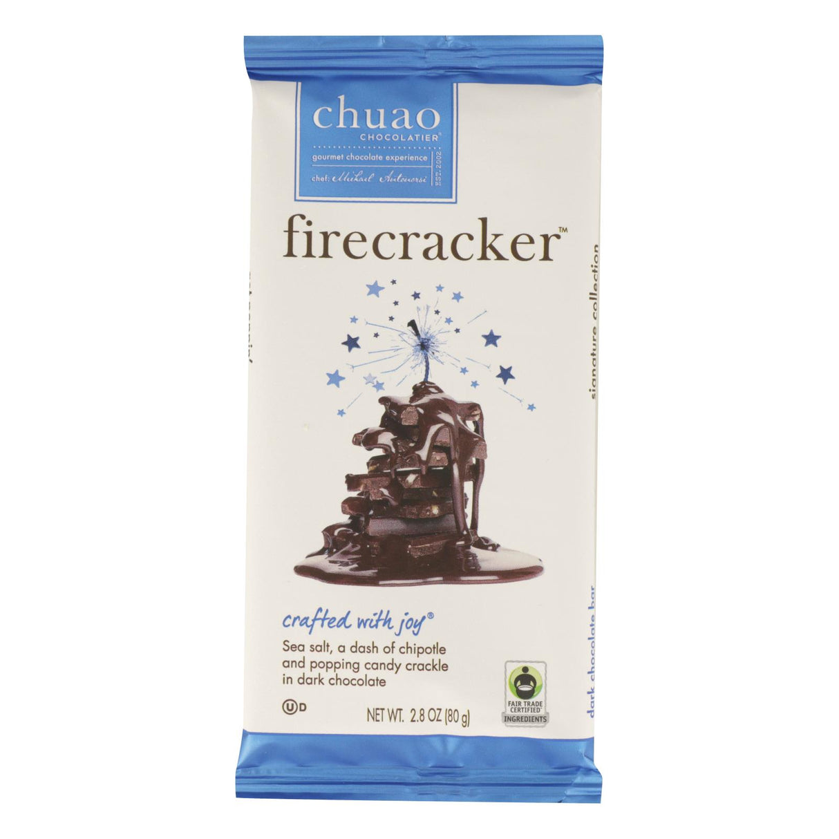 Chuao Firecracker Dark Chocolate Bar - 2.8 Oz., Case of 12 - Cozy Farm