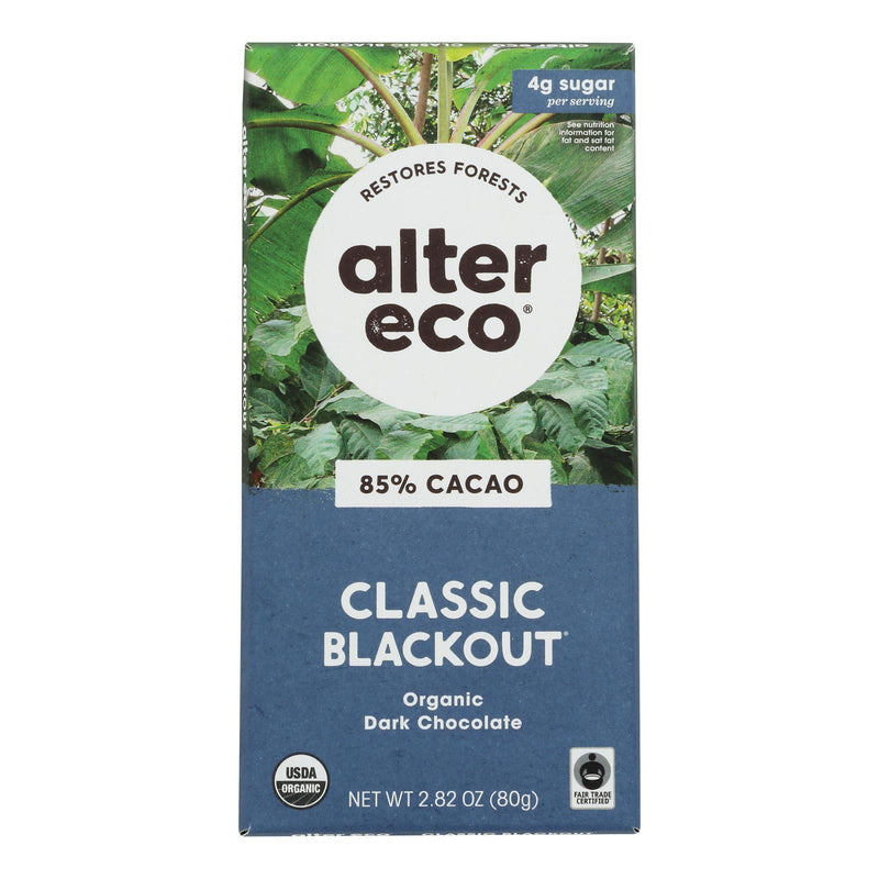 Alter Eco, Premium Organic Dark Chocolate Bar, Blackout, 2.82 Oz Bar - Cozy Farm 