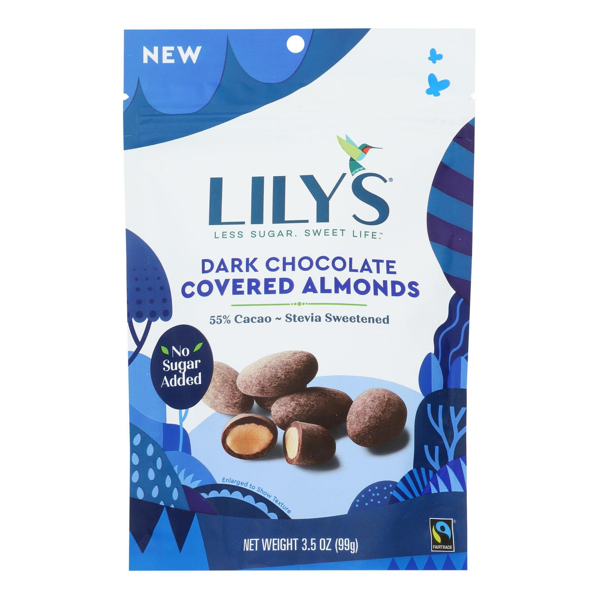 Lily's Sweets Covered Almonds Dark Chocolate Stevia, Case of 12 - Cozy Farm