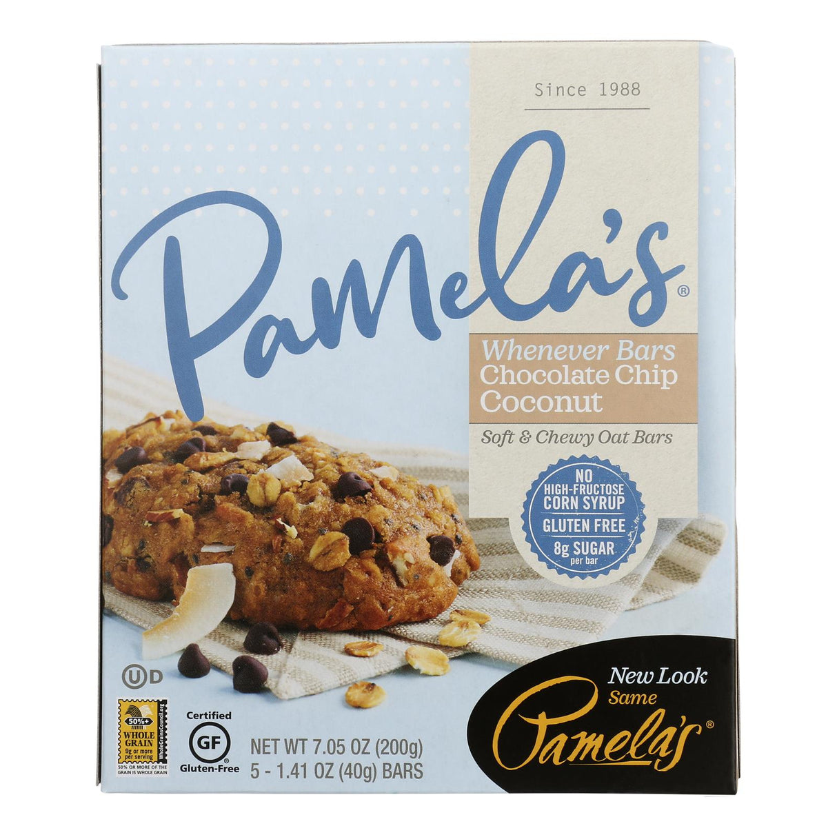 Pamela's Products Oat Chocolate Chip Whenever Bars - Coconut - Case of 6 - 1.41 Oz. Each - Cozy Farm