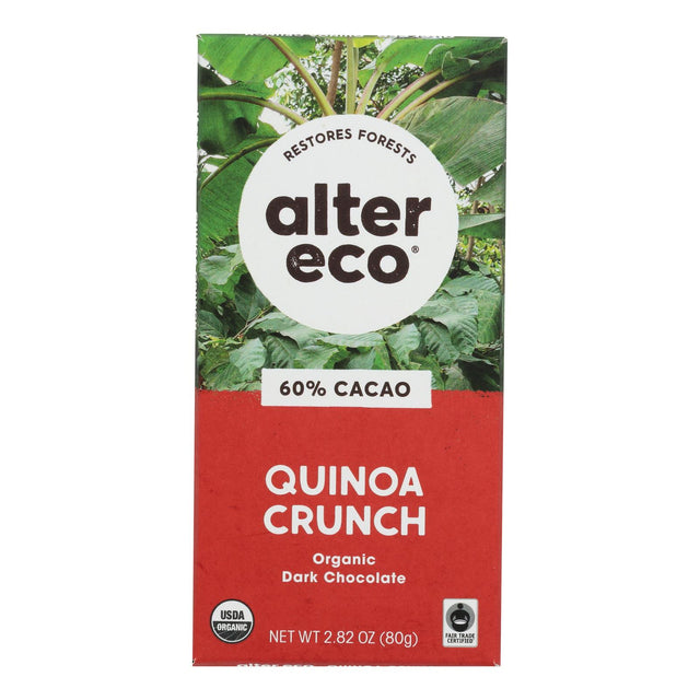 Alter Eco Americas Organic Dark Quinoa Superfood Chocolate Bar - 2.82 Oz Bars - Case of 12 - Cozy Farm 