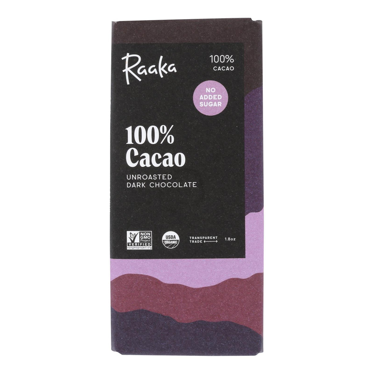 Raaka 100% Cacao Chocolate Bar, Case of 12, 1.8 Oz Each - Cozy Farm