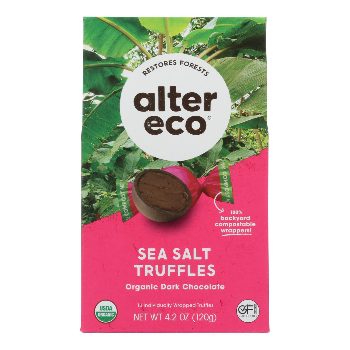 Alter Eco Organic Truffles with Sea Salt - 4.2 oz. (Case of 8) - Cozy Farm