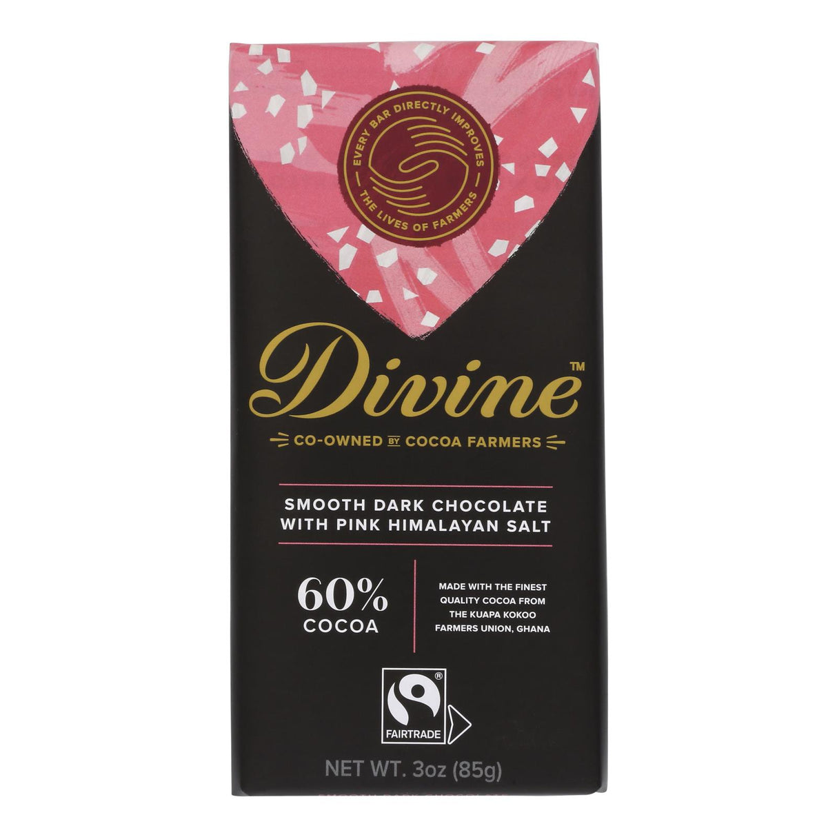 Divine Himalayan Pink Salt Choc Nibs - Case of 12 - 3 Oz - Cozy Farm