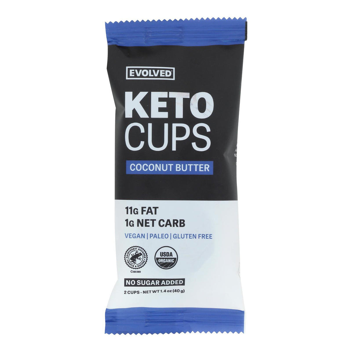 Evolved Keto Cups Peanut Butter 2-Pack, Case of 9 - 1.41 oz - Cozy Farm