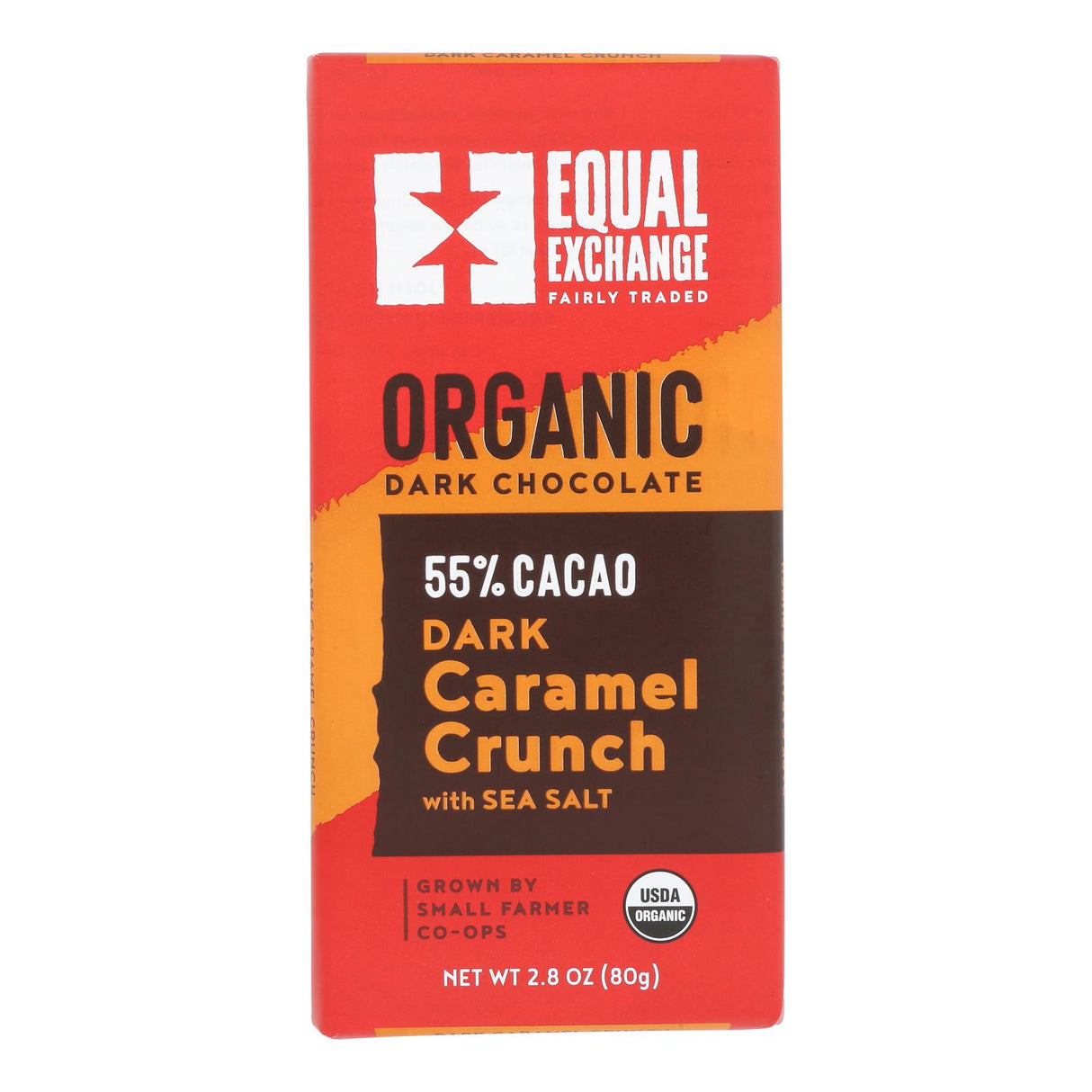 Equal Exchange Organic Milk Chocolate Bar with Caramel Crunch & Sea Salt, 12 Count - Cozy Farm