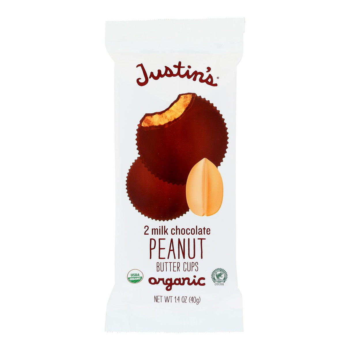 Justin's Nut Butter Organic Milk Chocolate Peanut Butter Cups - 12 x 1.4 Oz. Packs - Cozy Farm