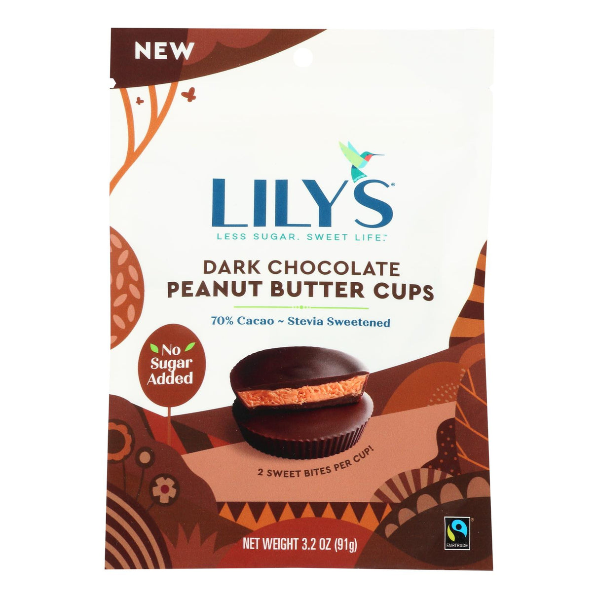 Lily's Sweets Peanut Butter Cup Dark Chocolate - 12-Count, 3.2 Oz Each - Cozy Farm